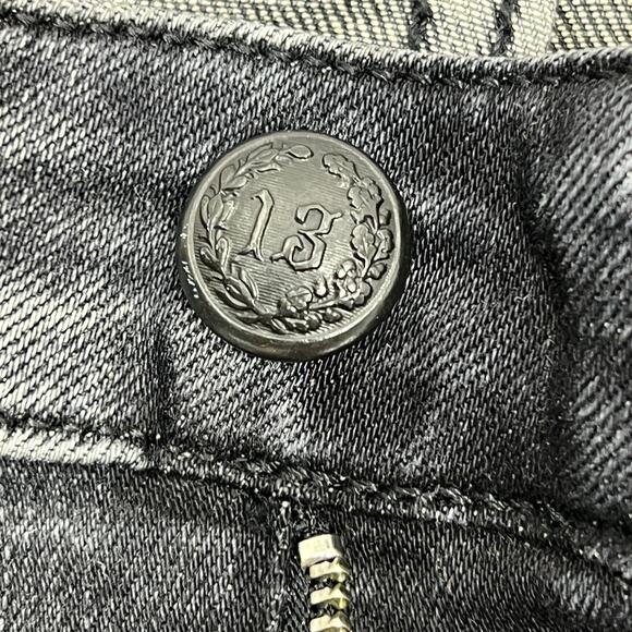 R13 Kate Skinny Jeans Women's 25" Orion Black Paint Splatter Distressed Goth Emo - Picture 9 of 15